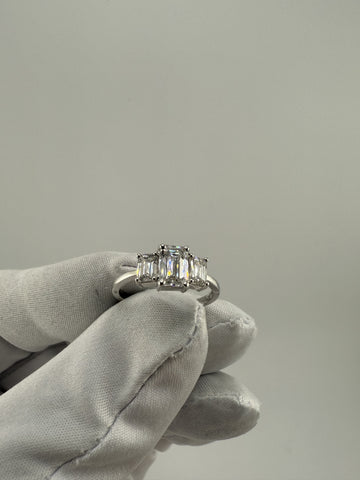 Three Emerald Cut Diamond Ring