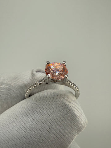1.119ct Fancy Intense Pink Diamond Ring