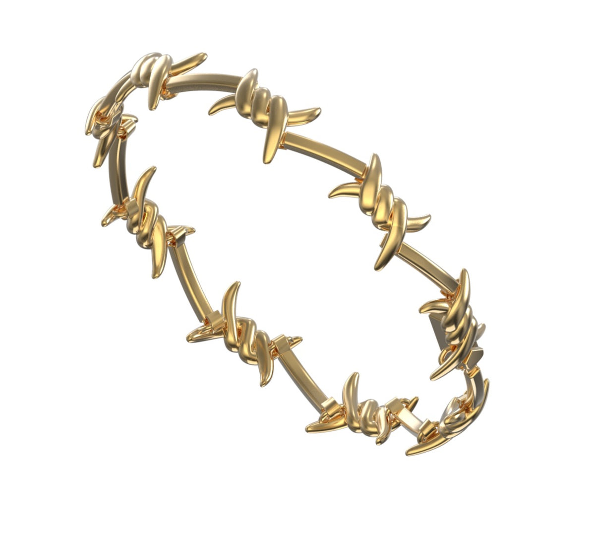 Barbed Wire Connectors Bronze, Silver or Light Gold Long Bracelet