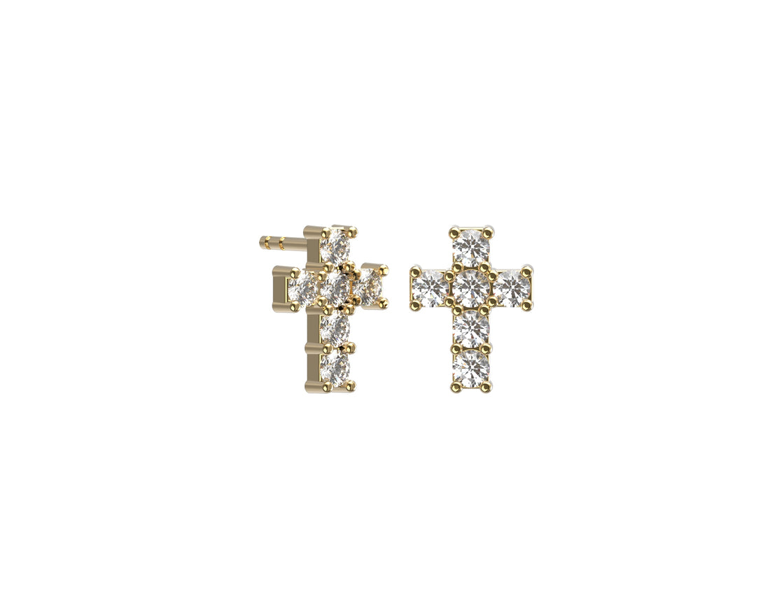 6 Diamond Cross Earrings
