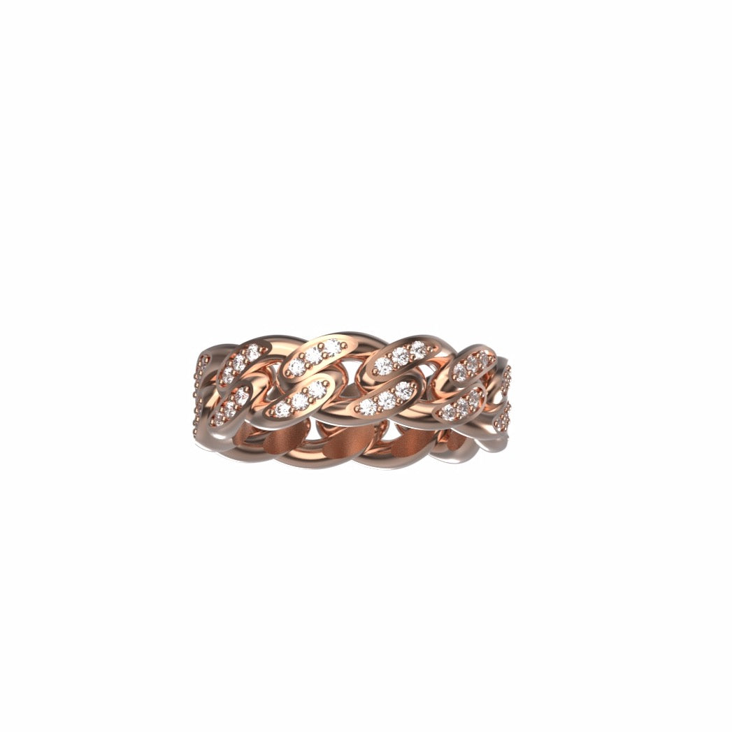 7mm Diamond Cuban Link Ring
