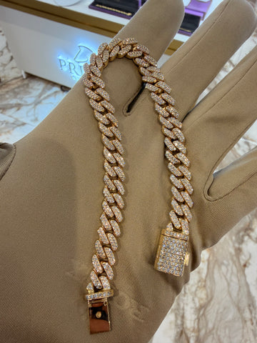 9mm Diamond Cuban Link Bracelet