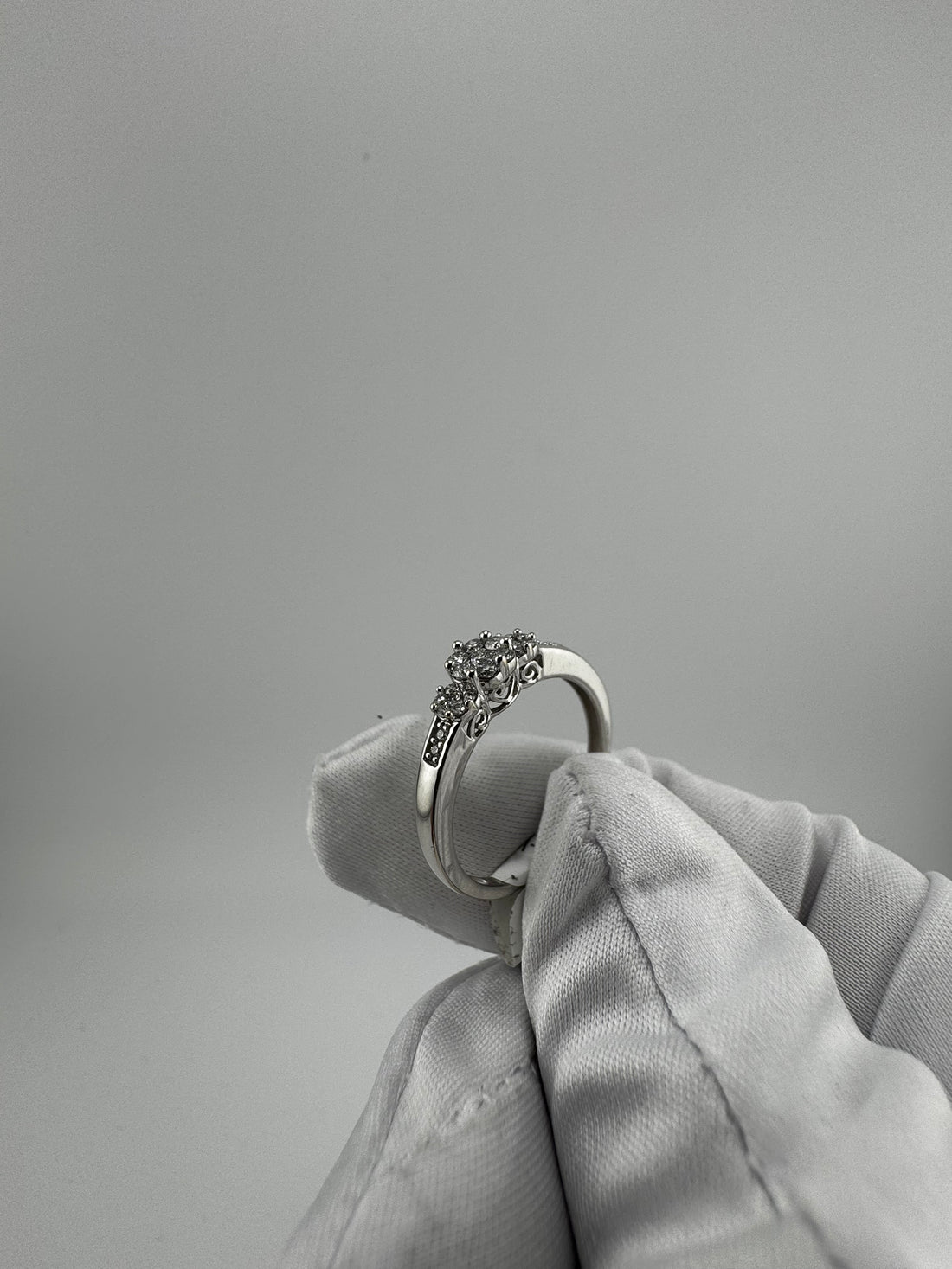 White Gold Cluster Ring