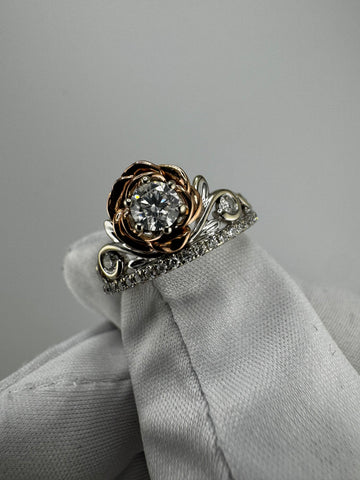 .62cttw Two Tone Rose Ring