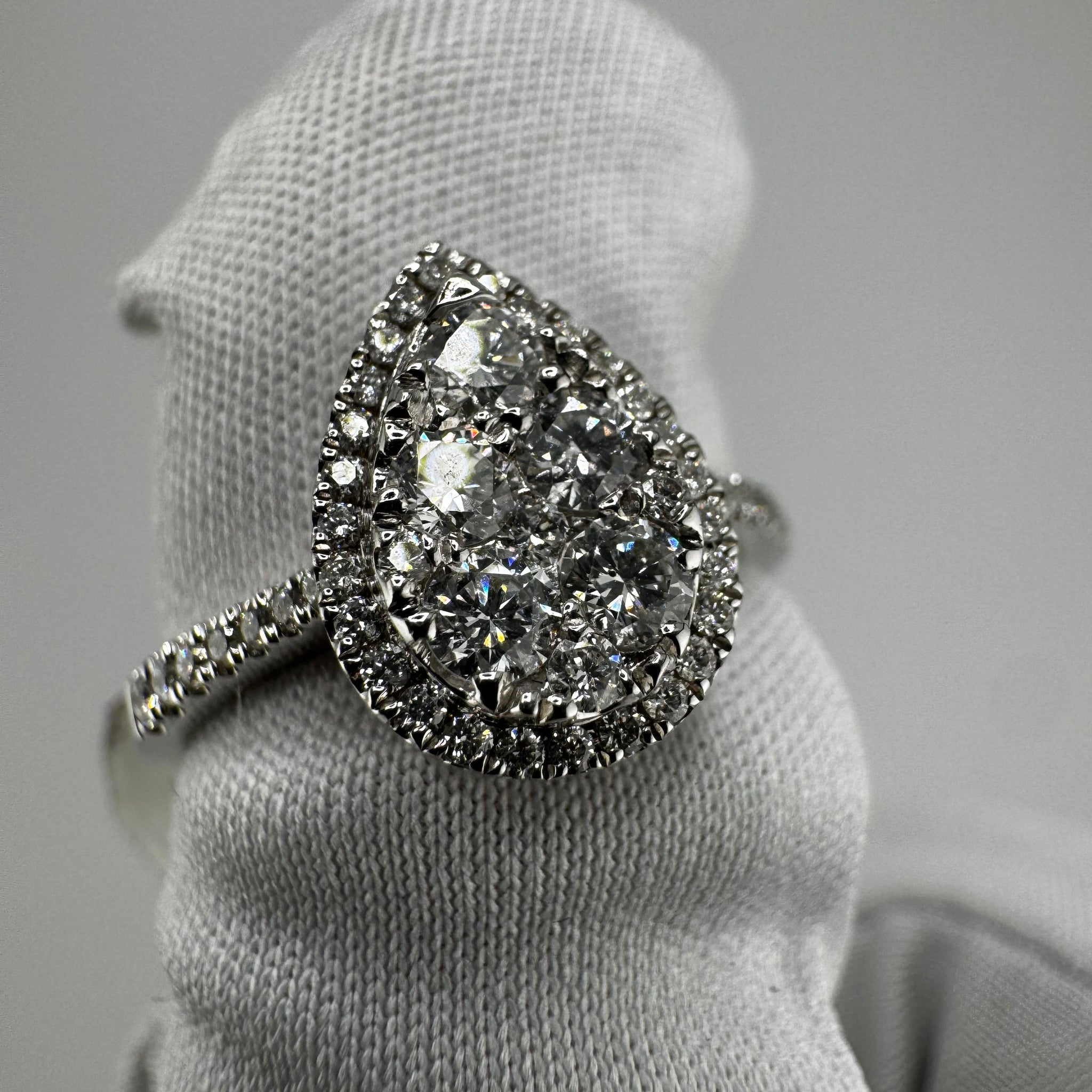 .61cttw Cluster Pear Ring