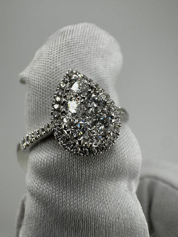 .61cttw Cluster Pear Ring