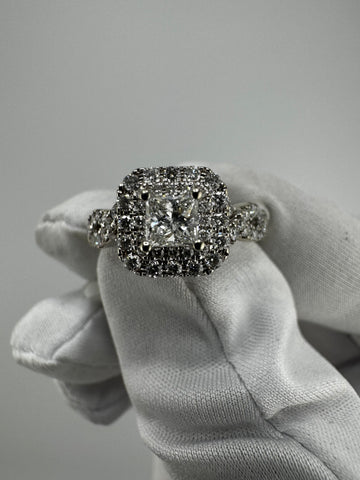 1.06cttw Princes Cut Engagement Ring