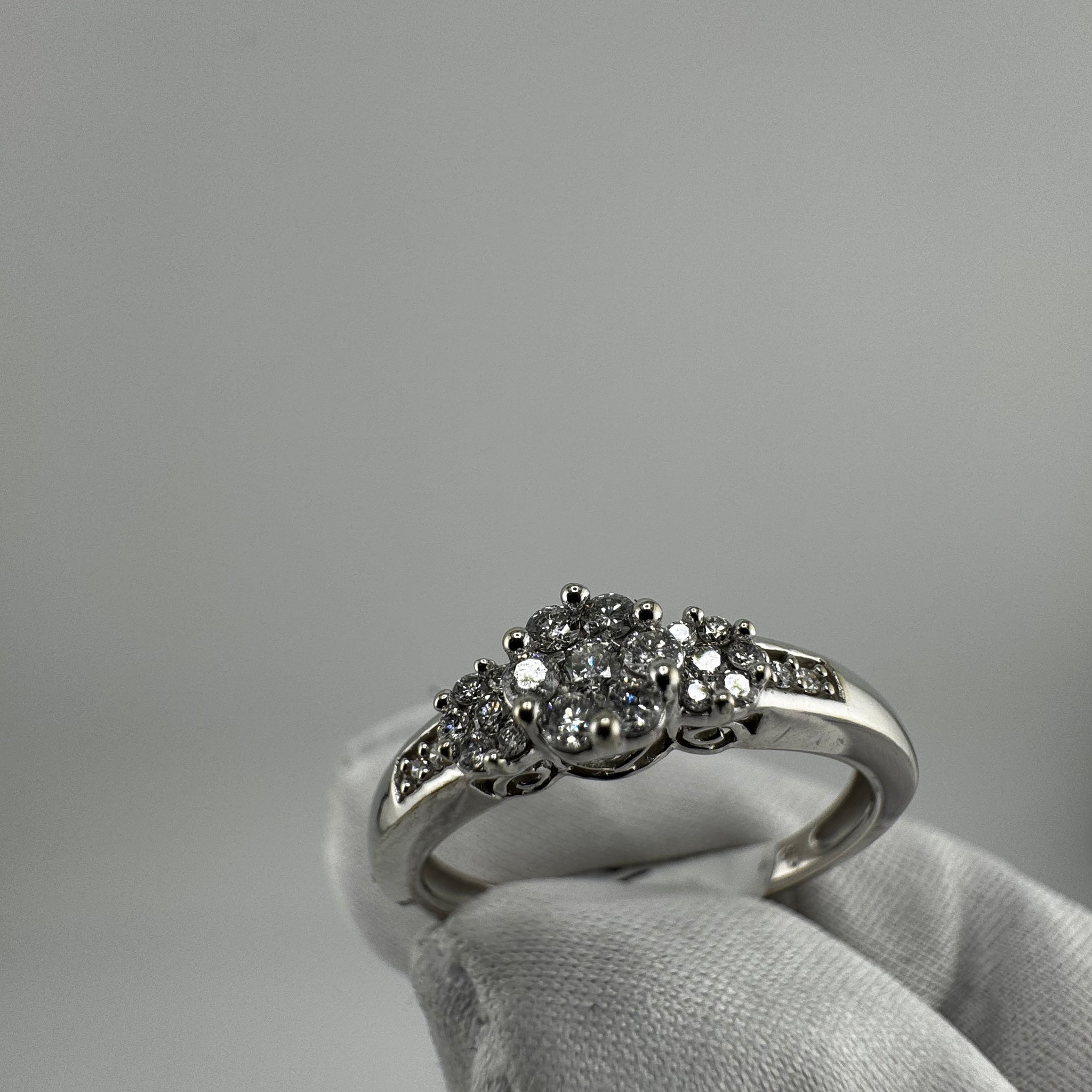 White Gold Cluster Ring