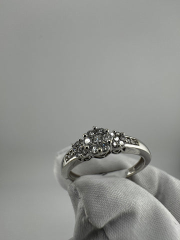 White Gold Cluster Ring