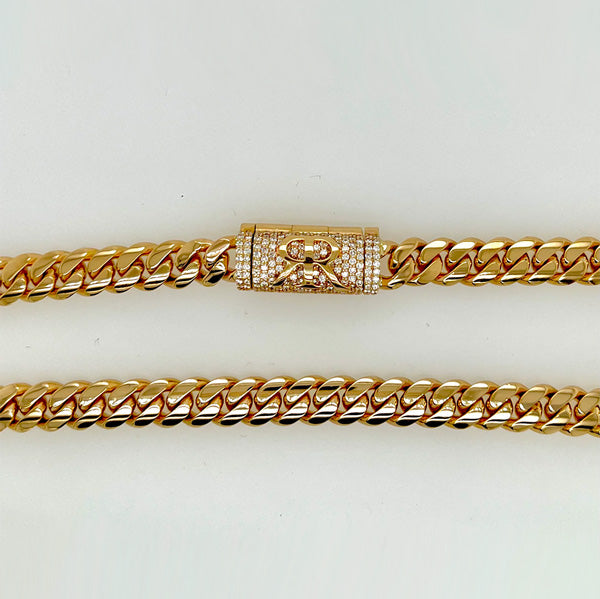 9.5mm Cuban Link With a Custom Fold over triple safety lock