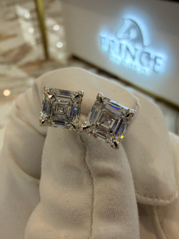 3.05ct Asscher Cut Studs