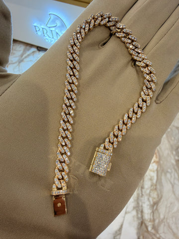 7mm Diamond Cuban Link Bracelet