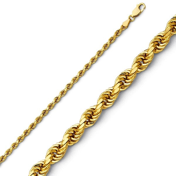 10kt Solid Rope Chains