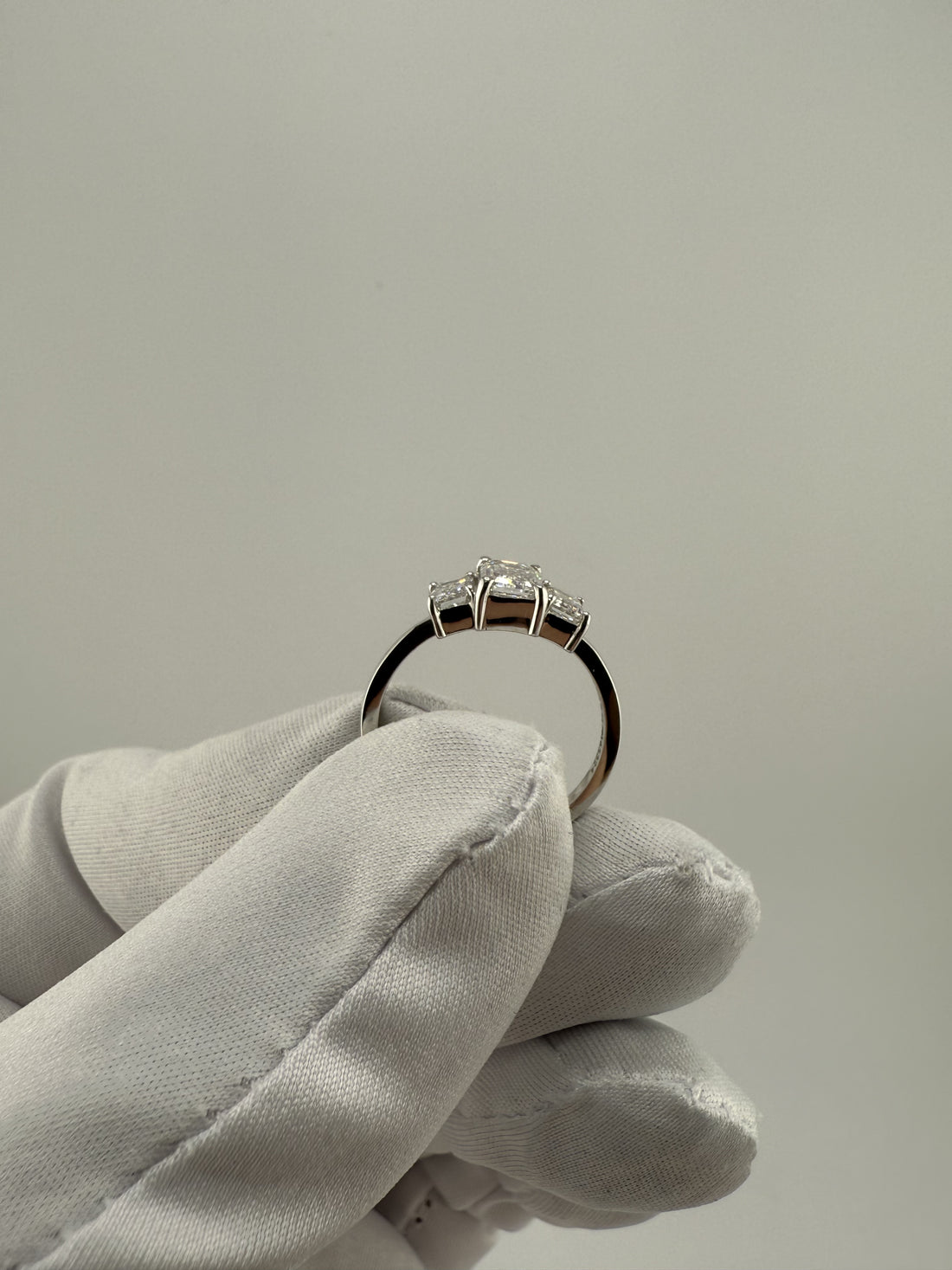 Three Emerald Cut Diamond Ring