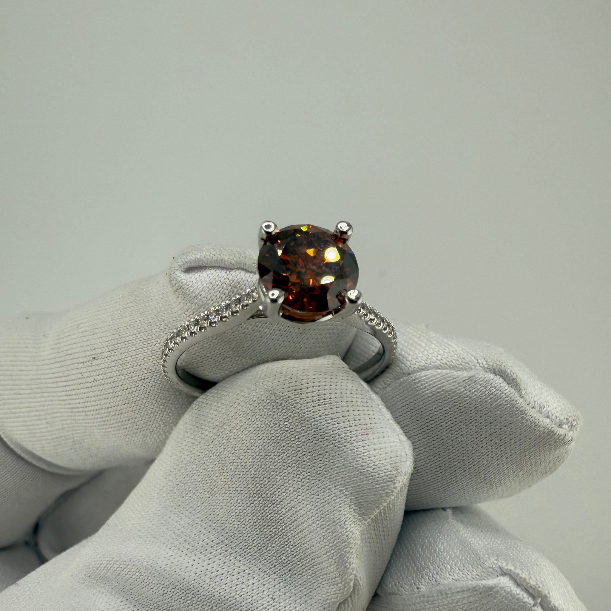 1.15ct Fancy Vivid Orange Diamond Ring