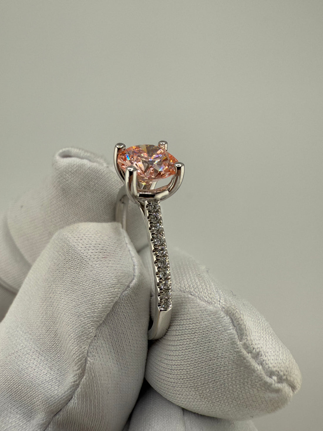 1.119ct Fancy Intense Pink Diamond Ring