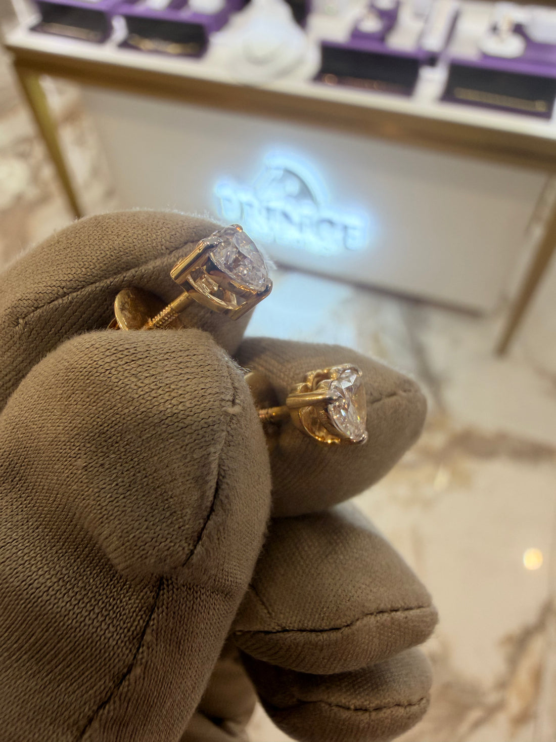 1.29cttw Heart Diamond Studs