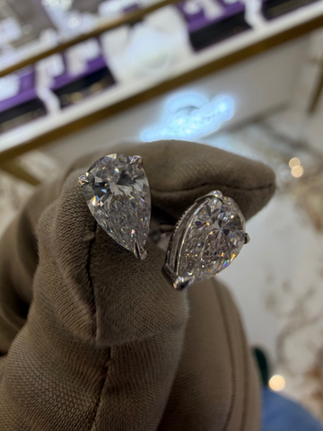 2.15cttw Pear Diamond Studs