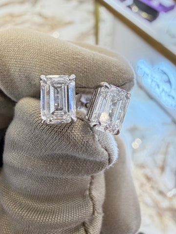 2.13cttw Emerald Diamond Studs