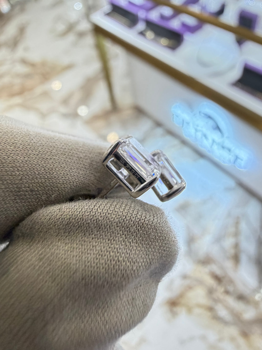 2.13cttw Emerald Diamond Studs