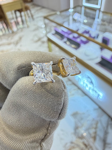 1.50cttw Princess Diamond Studs