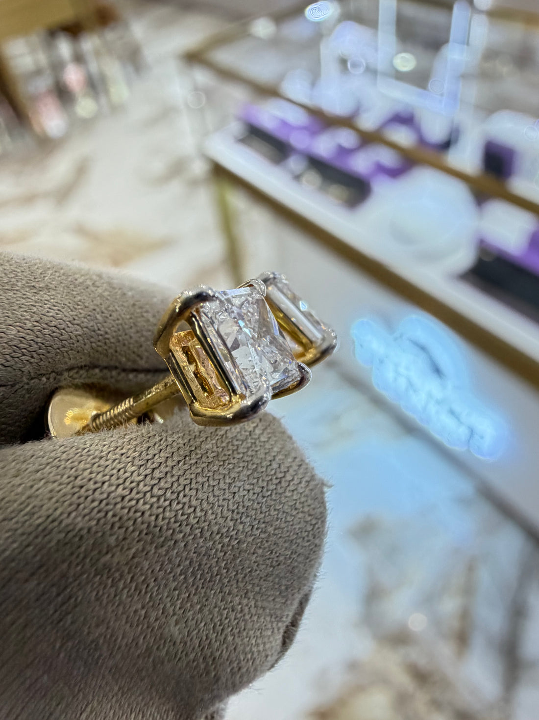 1.50cttw Princess Diamond Studs