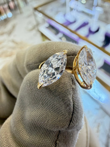 1.67cttw Marquise Diamond Studs YG