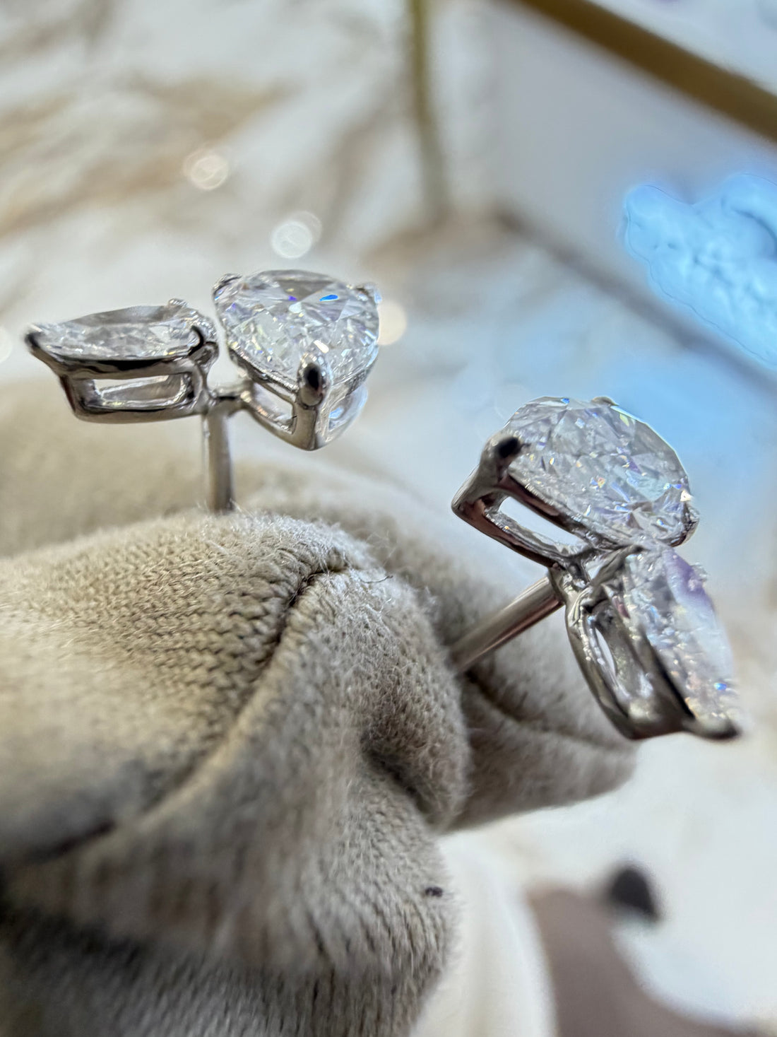 Elysian Pears Diamond Studs WG