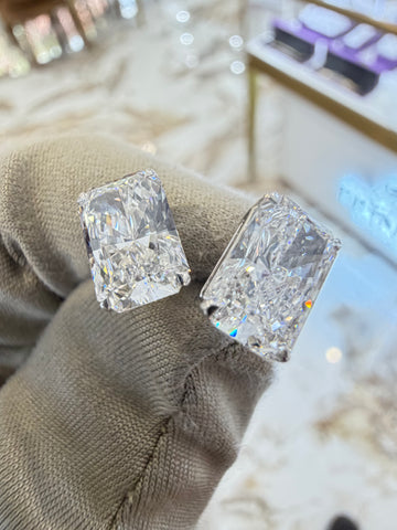 3.70cttw Radiant Cut Studs