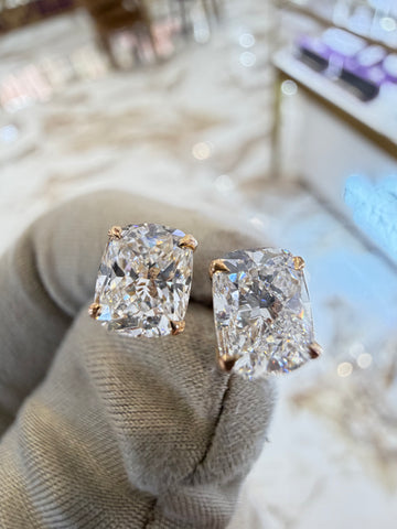2.06ct Cushion Cut Studs