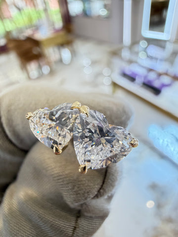 2.07cttw Heart Diamond Studs