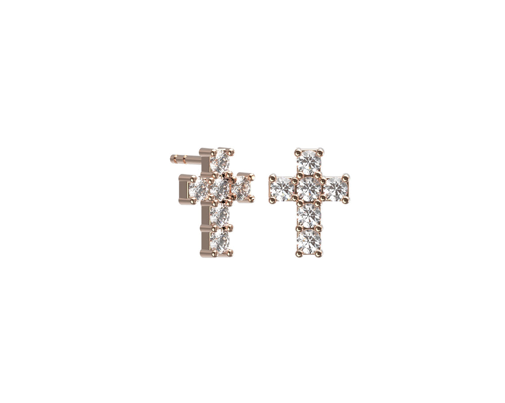 6 Diamond Cross Earrings