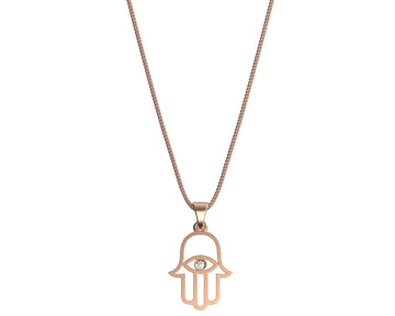 Hamsa Hand Bezel Set Center Diamond