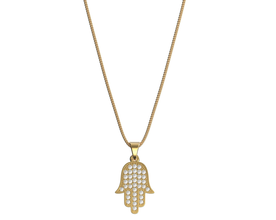 Hamsa Hand Paved in Diamonds