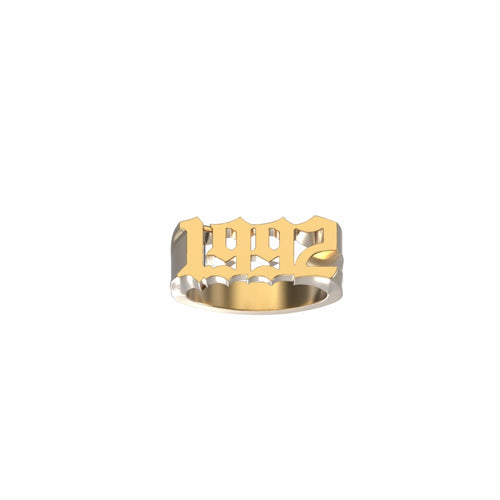 Icebox - Custom Date Of Birth Diamond Ring 14k Solid Gold 0.60ctw