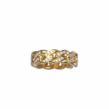 7mm Diamond Cuban Link Ring