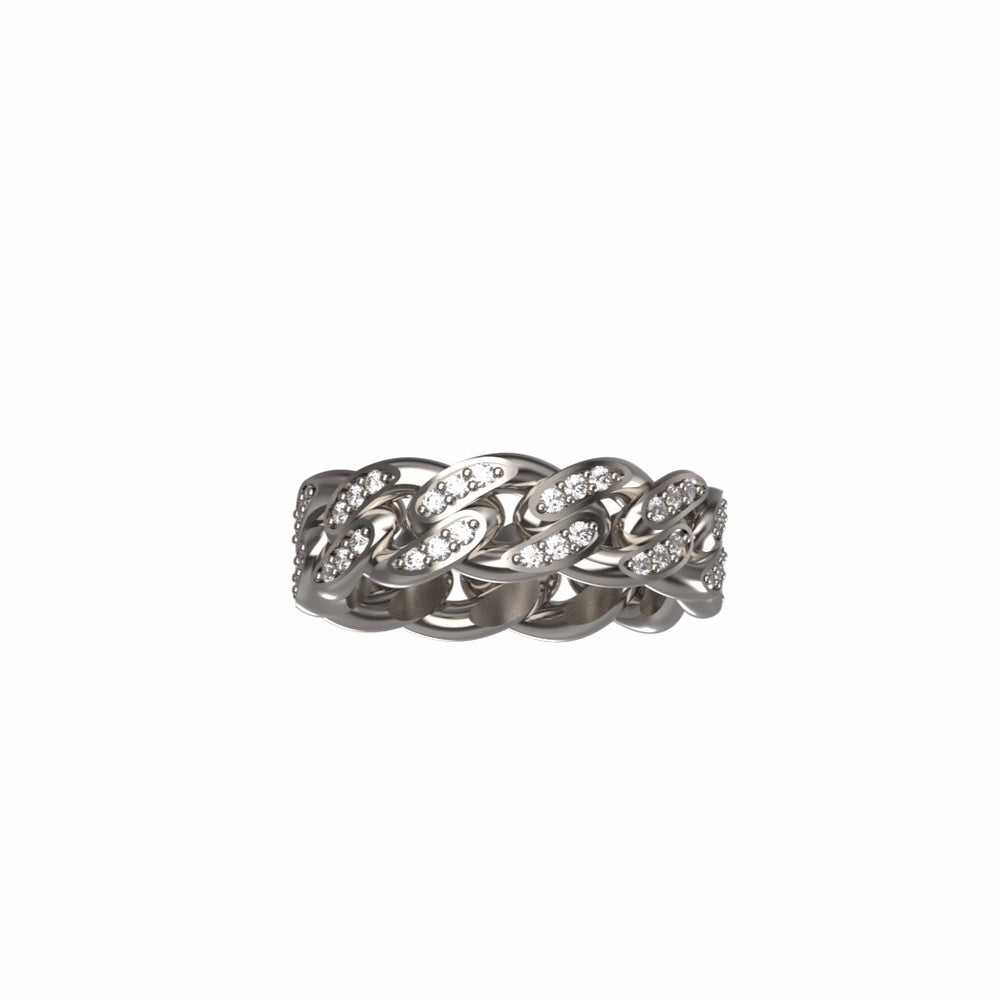 7mm Diamond Cuban Link Ring